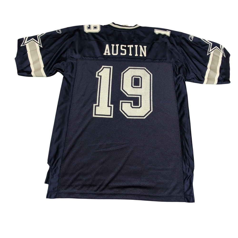 Dallas Cowboys Miles Austin Jersey Mens Large Blue Reebok Onfield NFL Football